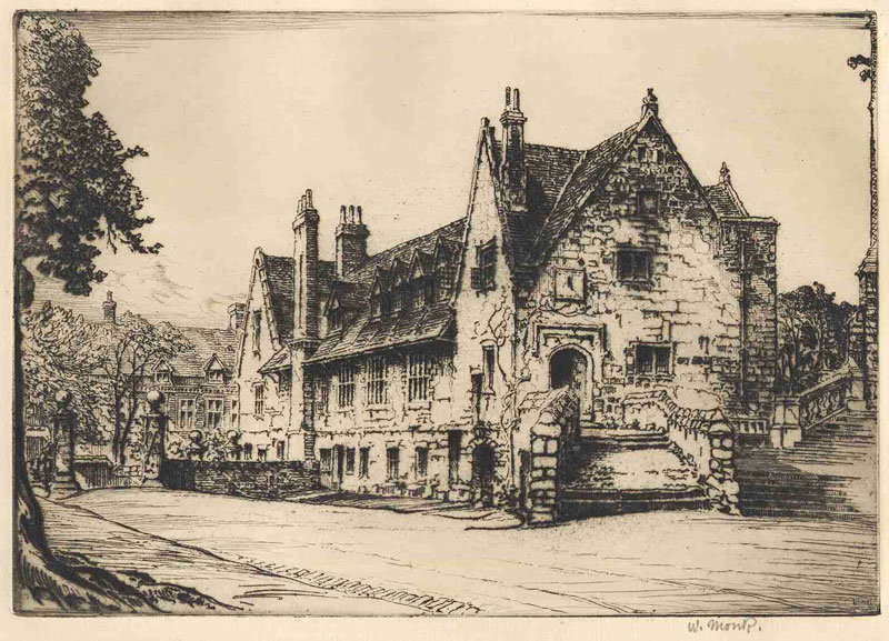 The Old Priory Repton Etching