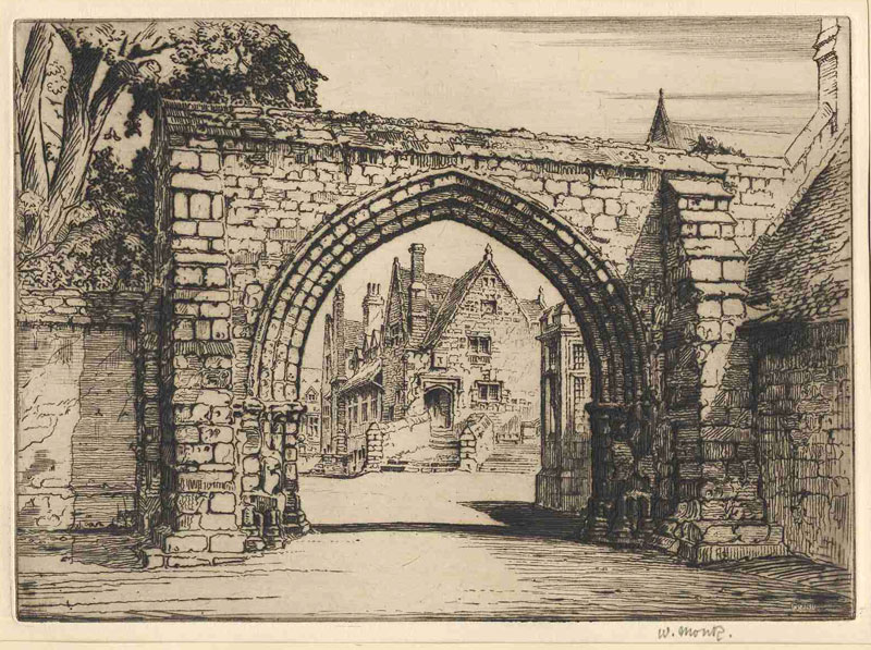 The Old Priory Repton, the Arch Etching